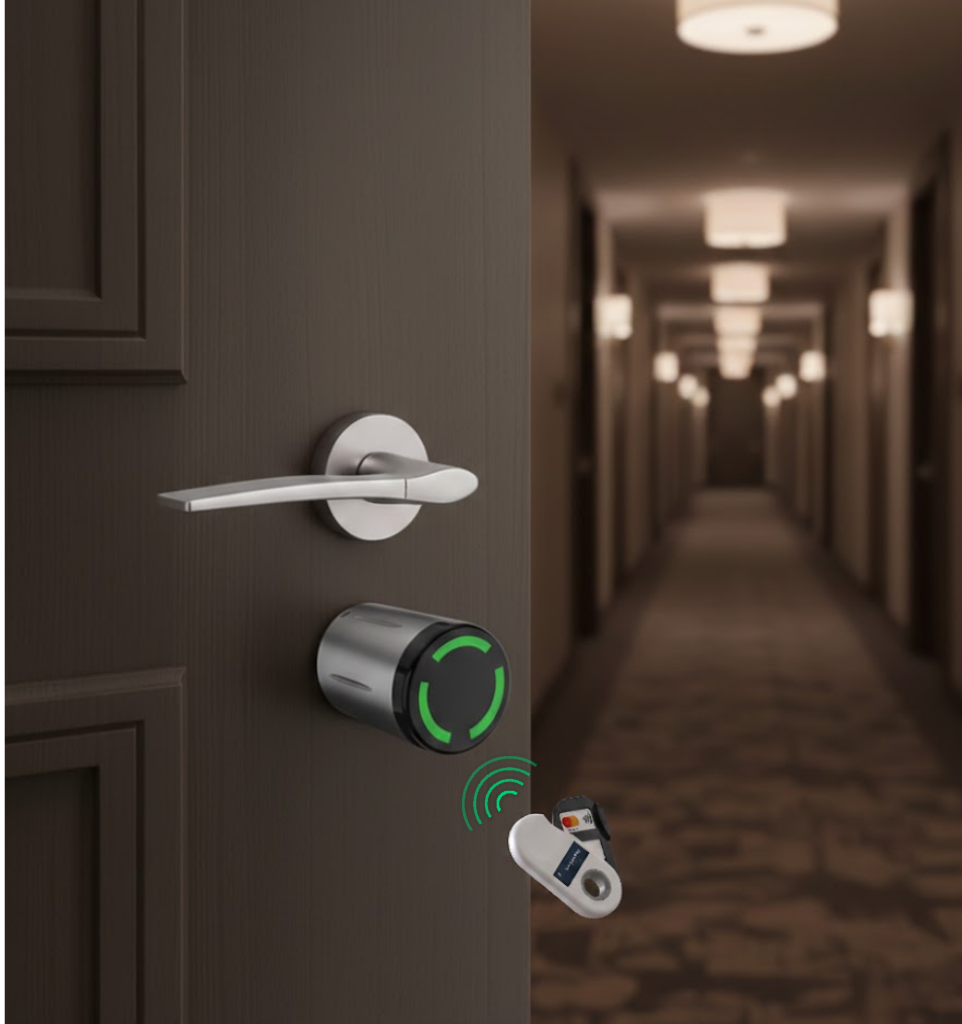 MonéClip utilisé comme clé de chambre connectée dans un hôtel